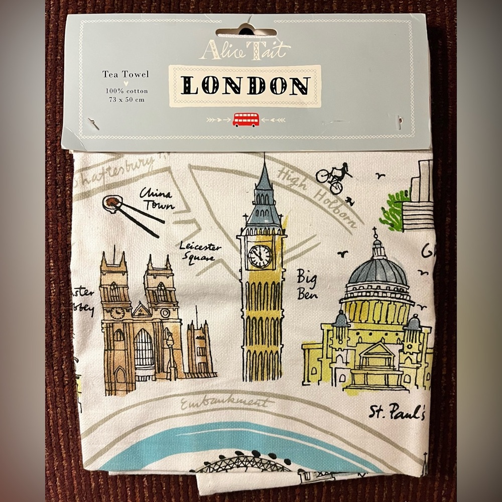 London Landmarks Tea Towel by Alice Tate